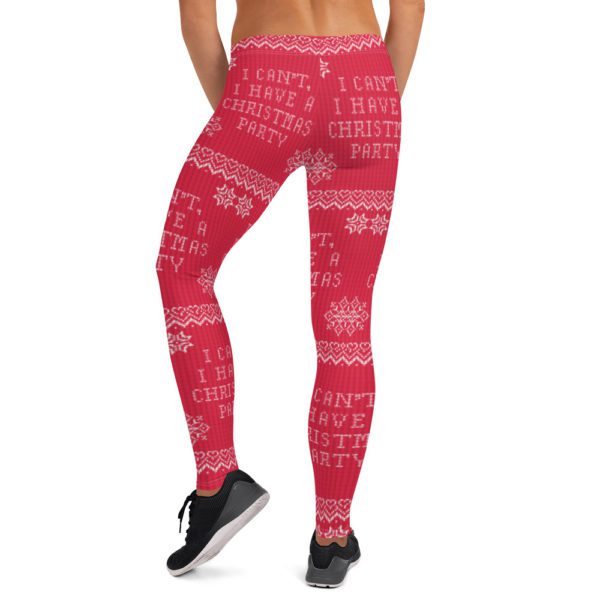Back view of "I can't, I have A Christmas Party" leggings.