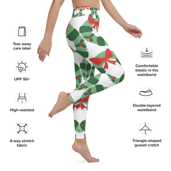Description of Christmas Wreath Yoga leggings