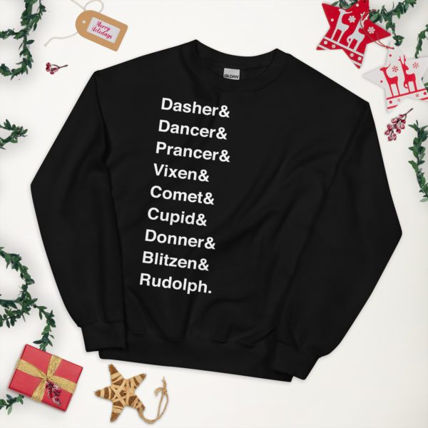 Santa's Reindeer sweatshirt- black