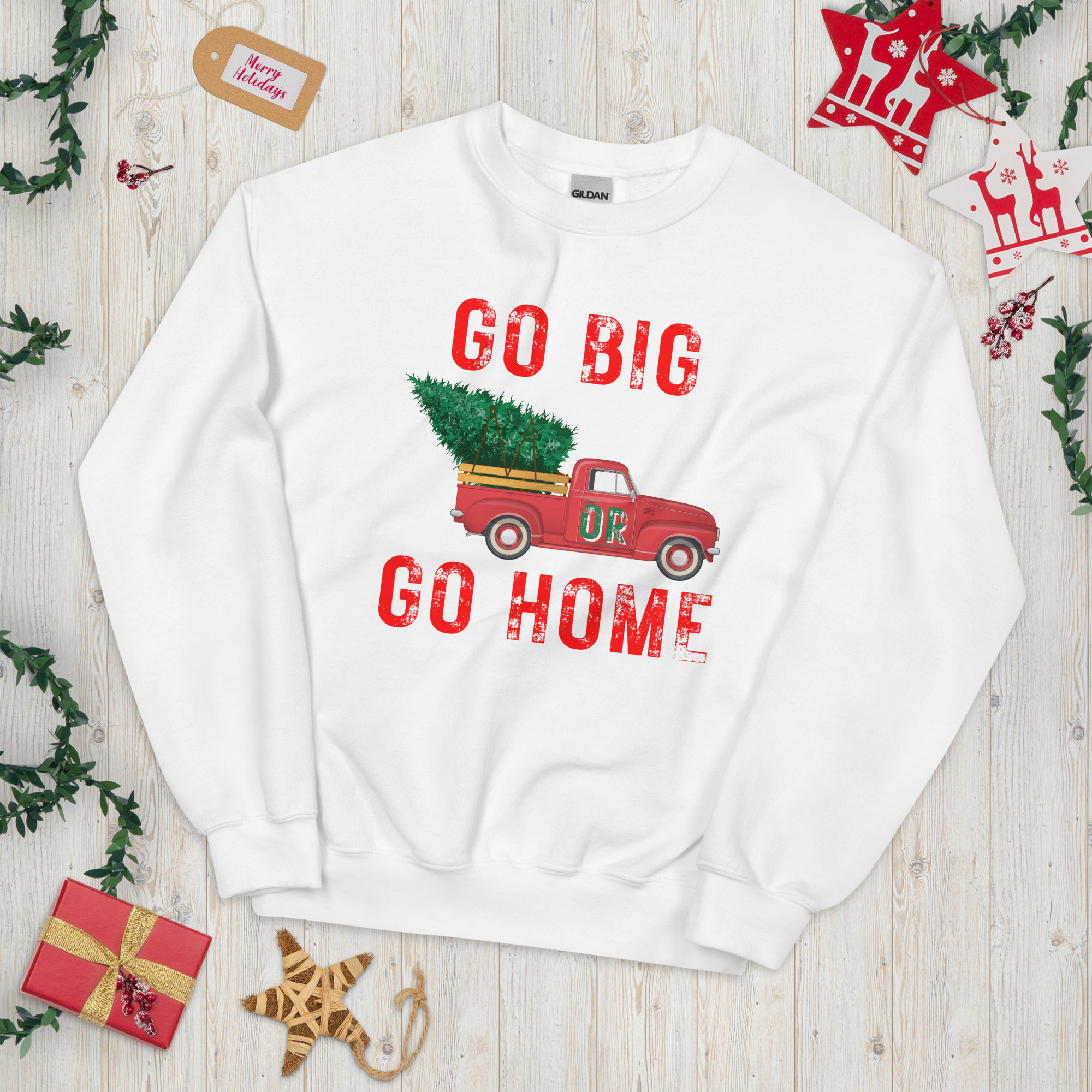 Go Big or Go Home sweatshirt-White