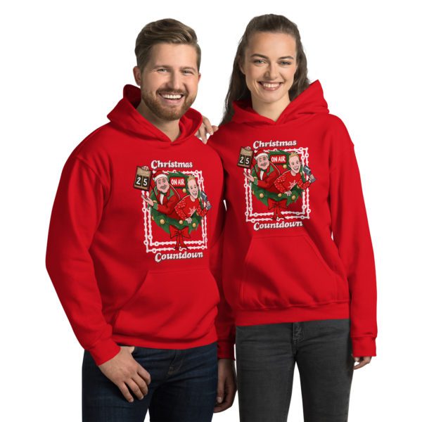 Couple Model for Christmas Countdown hoodie.