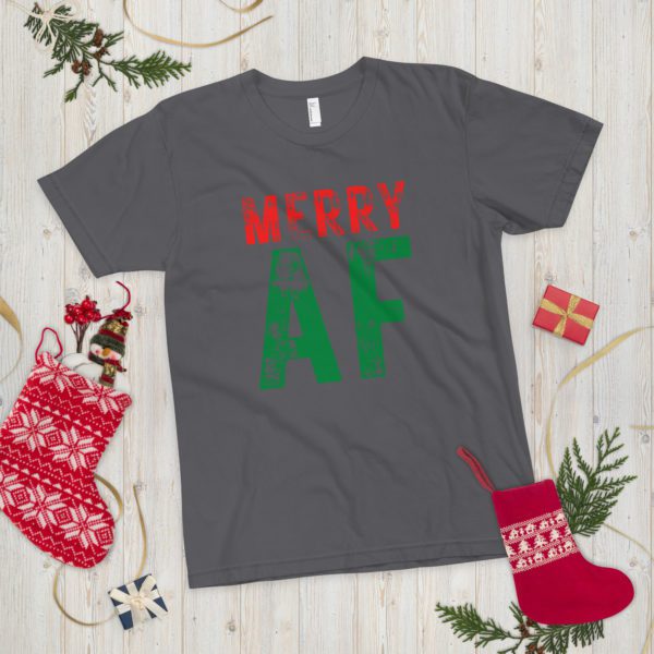 Merry AF T-shirt- asphalt grey
