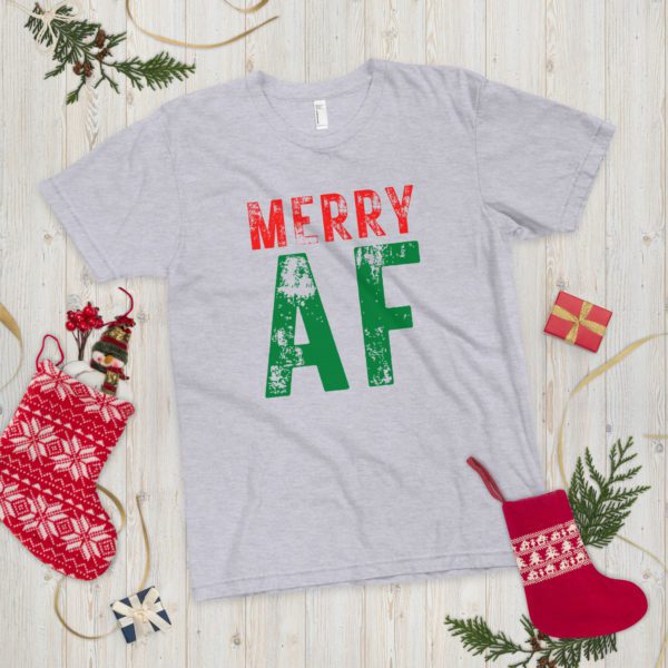 Merry AF T-shirt- grey