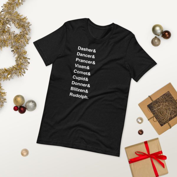 Santa's Reindeer T-shirt- black
