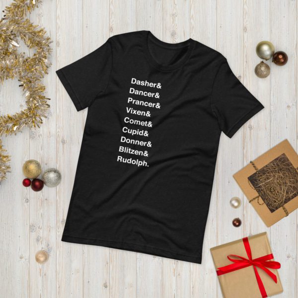 Santa's Reindeer T-shirt- black
