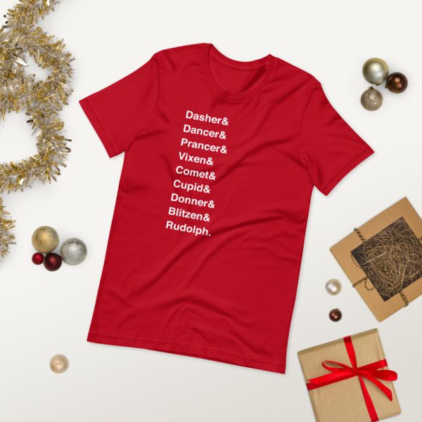 Santa's Reindeer T-shirt- red