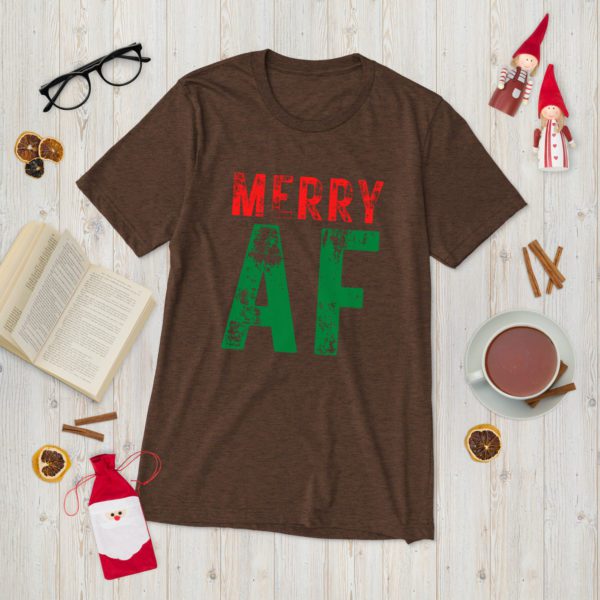 Merry AF T-shirt-Brown