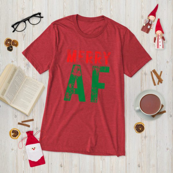 Merry AF T-shirt-Red